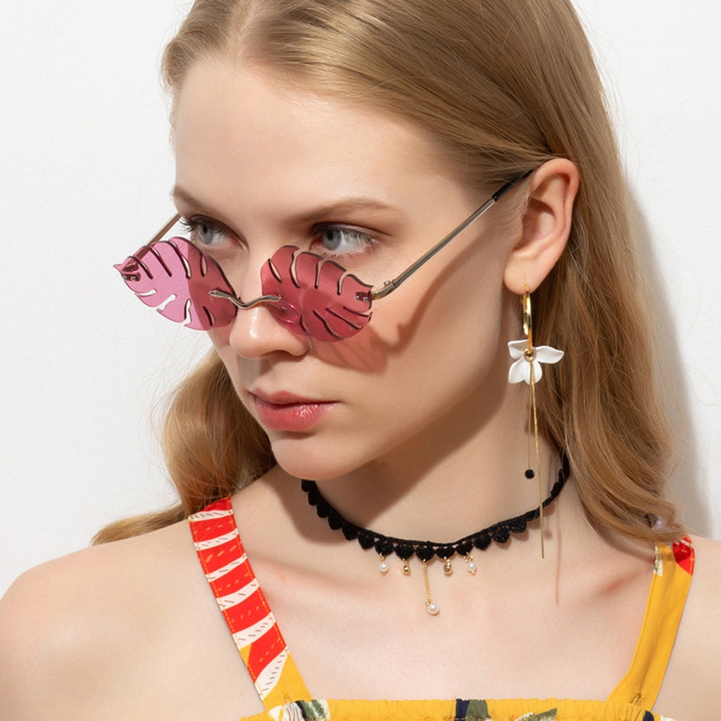Leaf shape retro sunglasses - Fashion Damsel