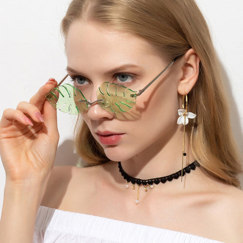 Leaf shape retro sunglasses - Fashion Damsel