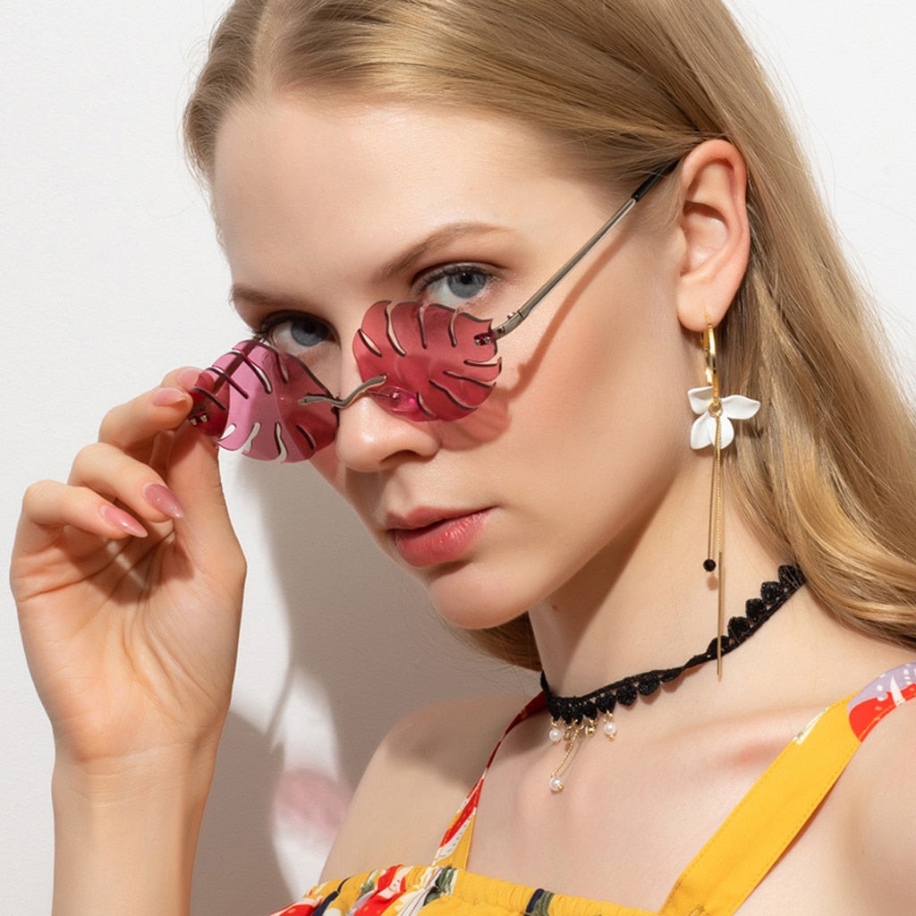Leaf shape retro sunglasses - Fashion Damsel