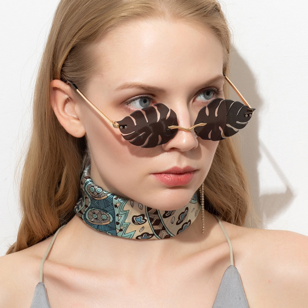 Leaf shape retro sunglasses - Fashion Damsel