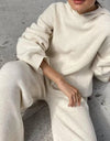 Two Piece Winter Knitted Sweat Suit Loungewear Hoodie - Fashion Damsel