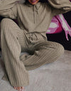 Two Piece Winter Knitted Sweat Suit Loungewear Hoodie - Fashion Damsel