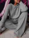 Two Piece Winter Knitted Sweat Suit Loungewear Hoodie - Fashion Damsel