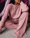 Two Piece Winter Knitted Sweat Suit Loungewear Hoodie - Fashion Damsel