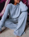 Two Piece Winter Knitted Sweat Suit Loungewear Hoodie - Fashion Damsel