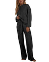 Two Piece Winter Knitted Sweat Suit Loungewear Hoodie - Fashion Damsel
