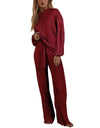Two Piece Winter Knitted Sweat Suit Loungewear Hoodie - Fashion Damsel