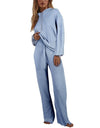 Two Piece Winter Knitted Sweat Suit Loungewear Hoodie - Fashion Damsel