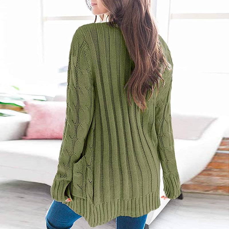 Knitted Cardigan V-Neck Button Sweater - Fashion Damsel