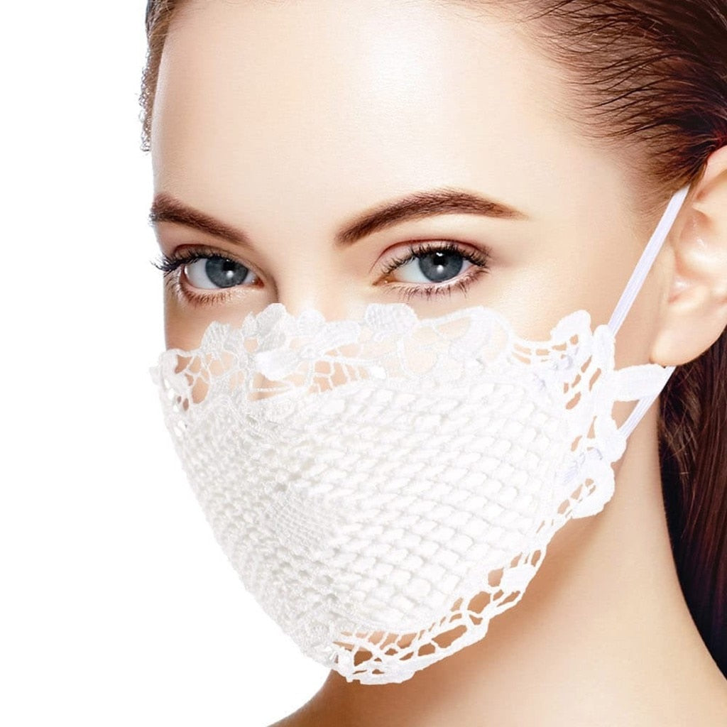 Washable Lace Elastic Face Mask - Fashion Damsel