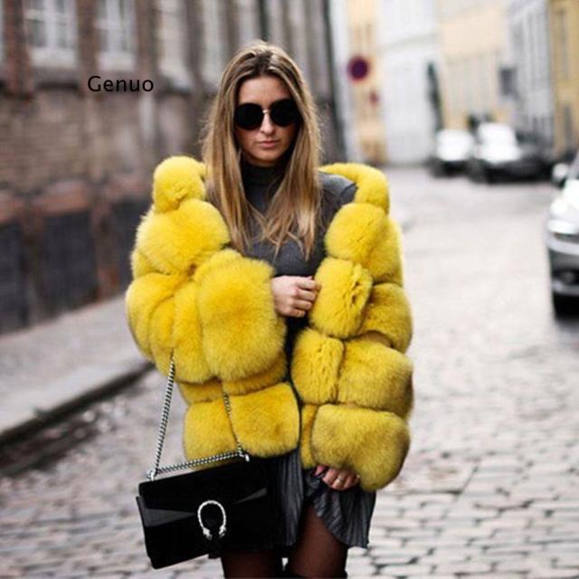 Luxury Faux Fur Winter Jacket with Fur Hood - Fashion Damsel