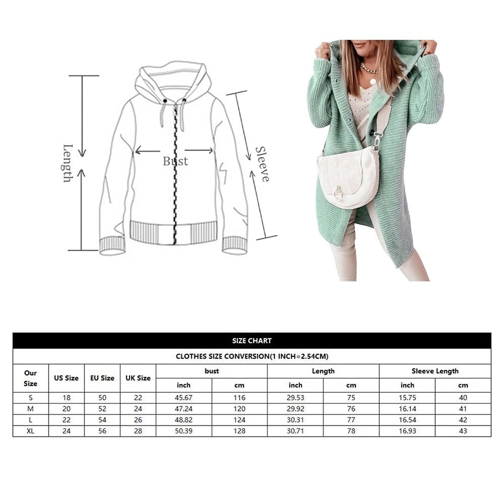 Mid-length All-match Cardigan Hooded Sweater - Fashion Damsel