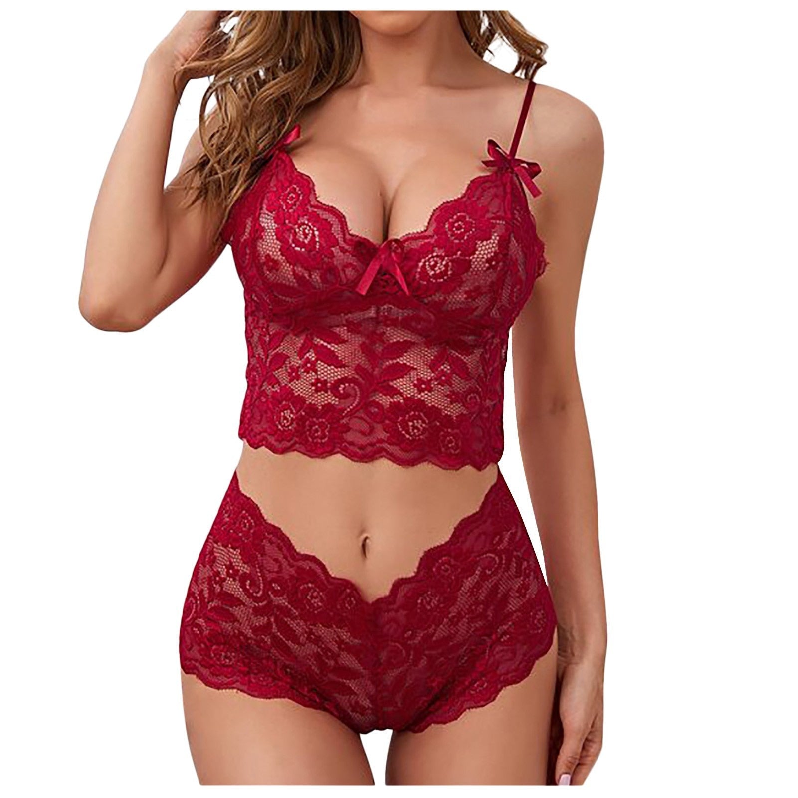 Lace Bra And Briefs Lingerie Set - Fashion Damsel