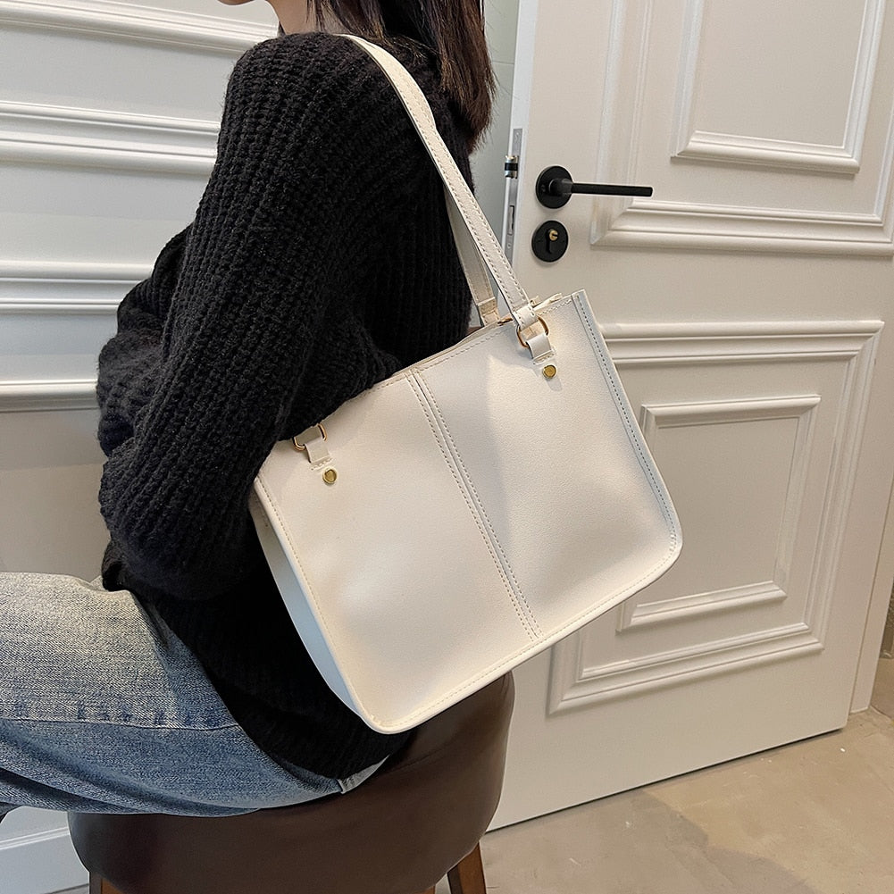 Large Nylon Solid Color Handbag Bags - Fashion Damsel