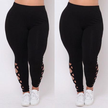 Criss-Cross Soft Comfort Skinny Leggings - Fashion Damsel