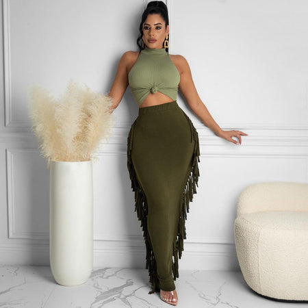 Autumn/Winter Tassel Long Skirt