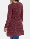 Irregular Hem Long V-neck Blouse - Fashion Damsel