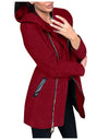 Side Zipper Plush Loose Coat Hooded Winter Jacket - Fashion Damsel