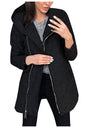 Side Zipper Plush Loose Coat Hooded Winter Jacket - Fashion Damsel