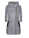 Side Zipper Plush Loose Coat Hooded Winter Jacket - Fashion Damsel