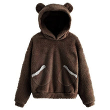 Load image into Gallery viewer, Cute Bear Warm Pullover Fluffy hoodie
