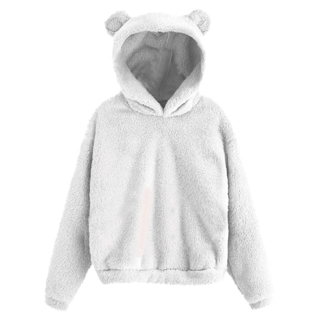 Cute Bear Warm Pullover Fluffy hoodie