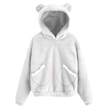 Load image into Gallery viewer, Cute Bear Warm Pullover Fluffy hoodie
