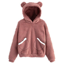 Load image into Gallery viewer, Cute Bear Warm Pullover Fluffy hoodie
