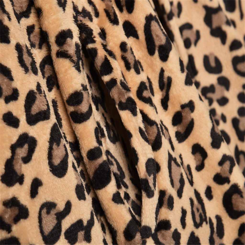 Warm Winter Leopard Faux Fur Jacket - Fashion Damsel