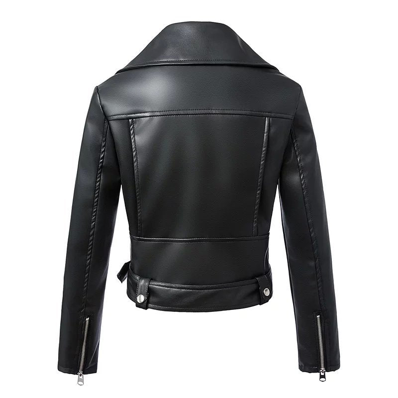 Black Faux Leather Zipper Jackets - Fashion Damsel