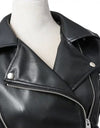 Black Faux Leather Zipper Jackets - Fashion Damsel