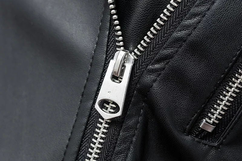 Black Faux Leather Zipper Jackets - Fashion Damsel
