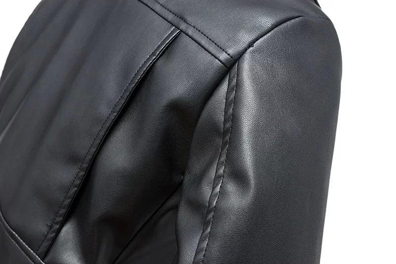 Black Faux Leather Zipper Jackets - Fashion Damsel