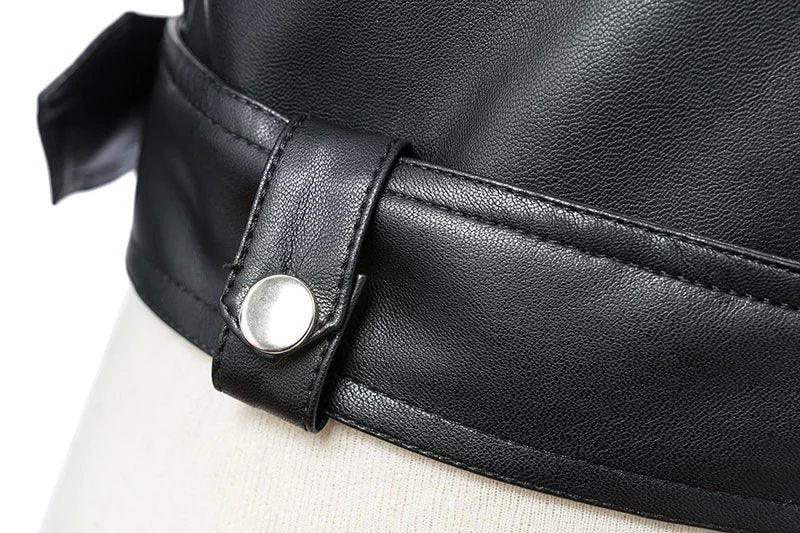 Black Faux Leather Zipper Jackets - Fashion Damsel