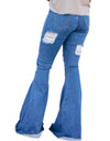Bell Bottomed Women's Ripped High Waist Jeans