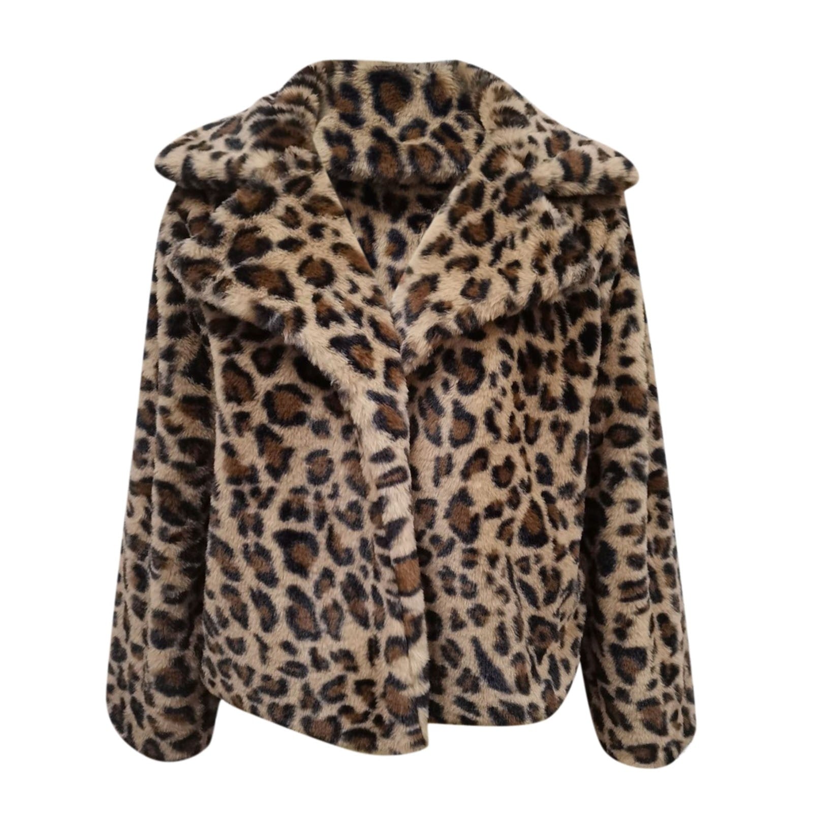 Thick Plush Leopard Printed Winter Women's Coat - Fashion Damsel