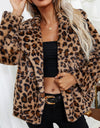 Thick Plush Leopard Printed Winter Women's Coat - Fashion Damsel