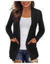 Lightweight Open Front Cardigan Sweater With Pockets - Fashion Damsel