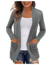 Lightweight Open Front Cardigan Sweater With Pockets - Fashion Damsel