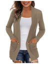 Lightweight Open Front Cardigan Sweater With Pockets - Fashion Damsel