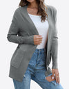 Lightweight Open Front Cardigan Sweater With Pockets - Fashion Damsel