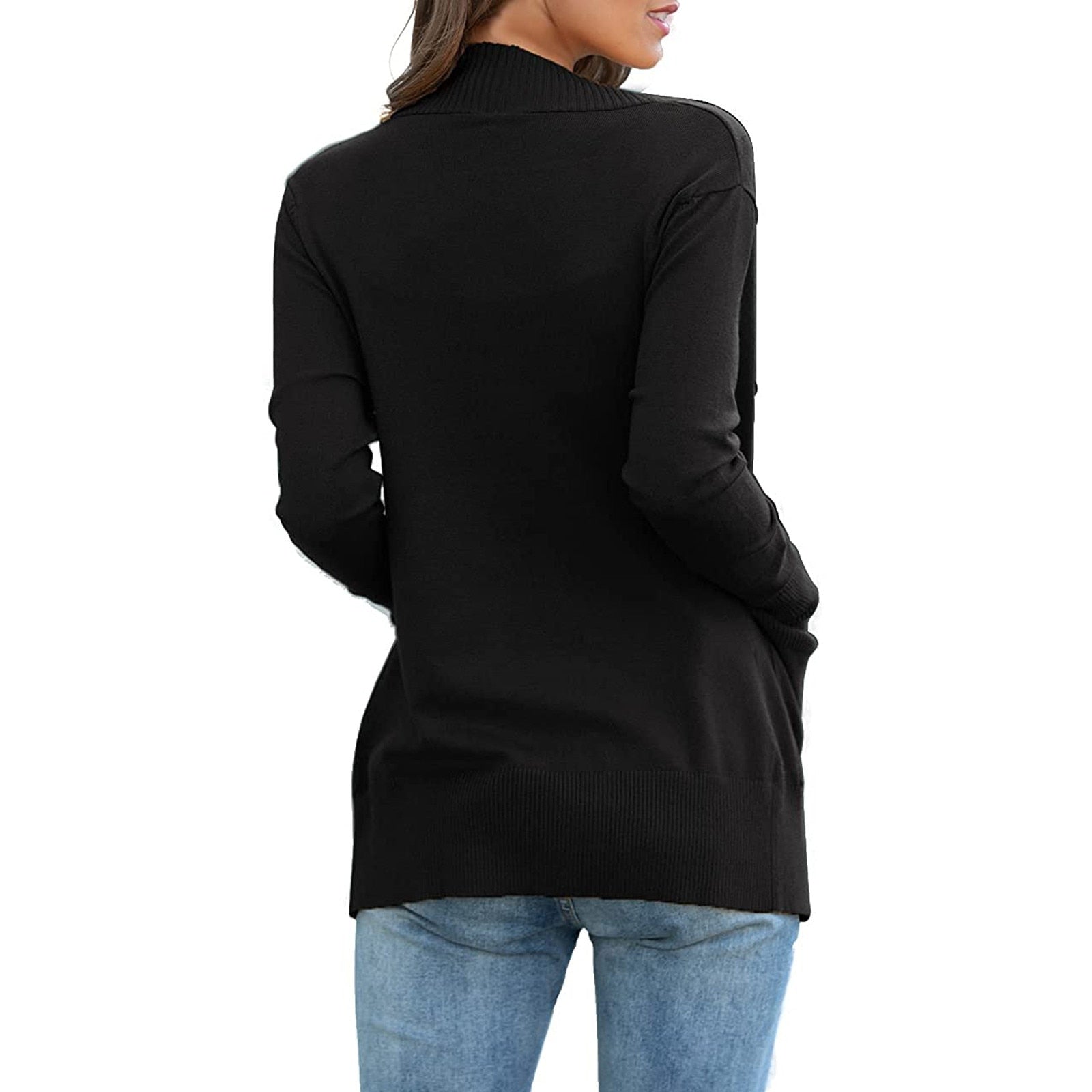 Lightweight Open Front Cardigan Sweater With Pockets - Fashion Damsel