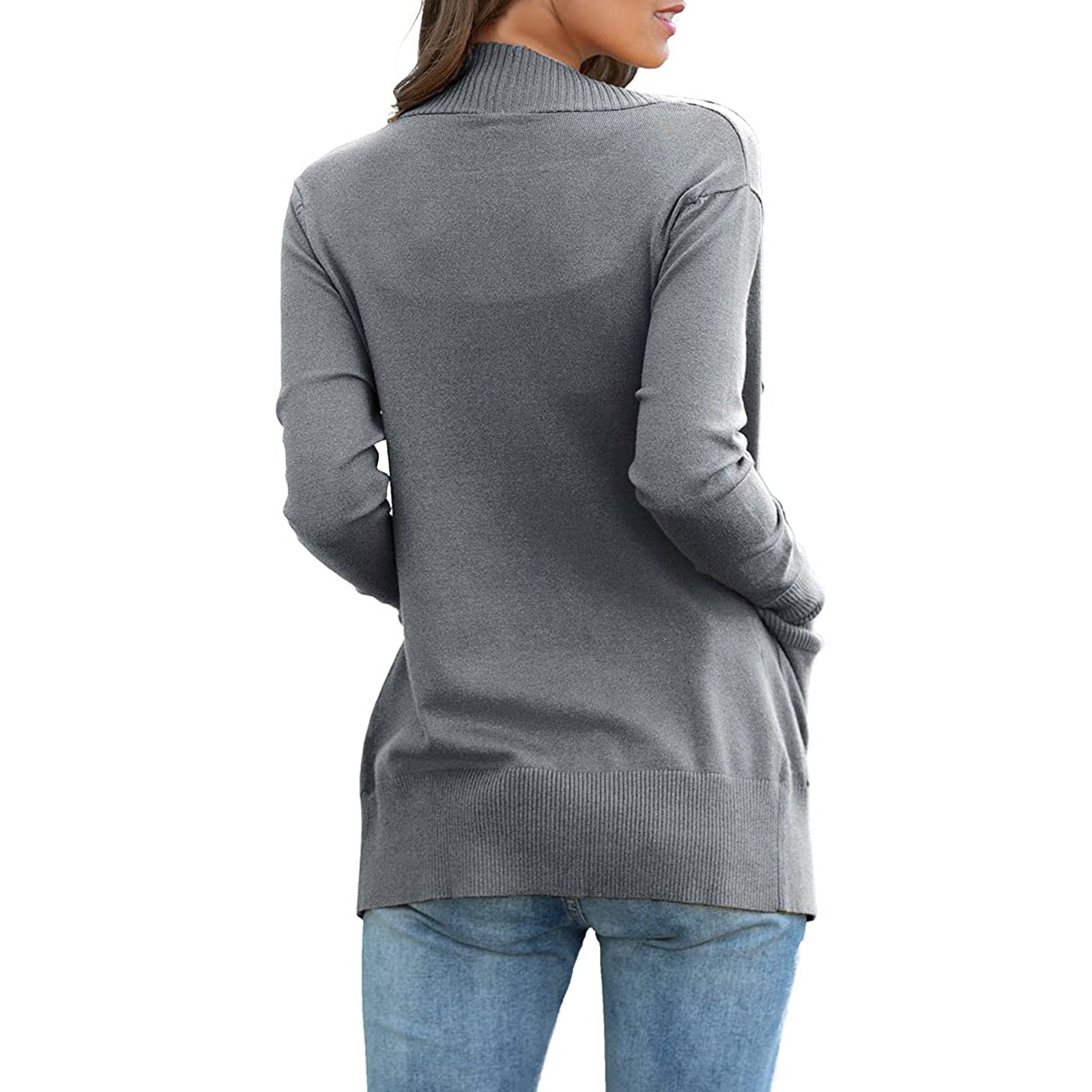 Lightweight Open Front Cardigan Sweater With Pockets - Fashion Damsel
