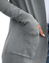 Lightweight Open Front Cardigan Sweater With Pockets - Fashion Damsel