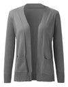 Lightweight Open Front Cardigan Sweater With Pockets - Fashion Damsel