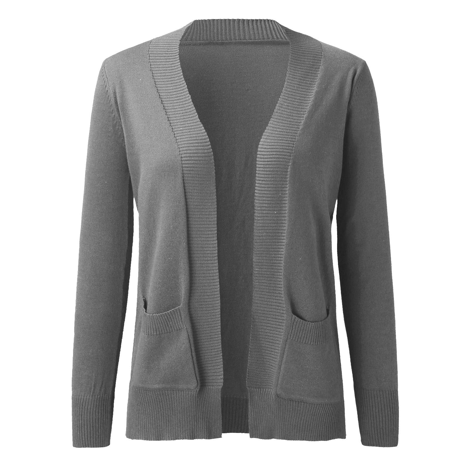 Lightweight Open Front Cardigan Sweater With Pockets - Fashion Damsel