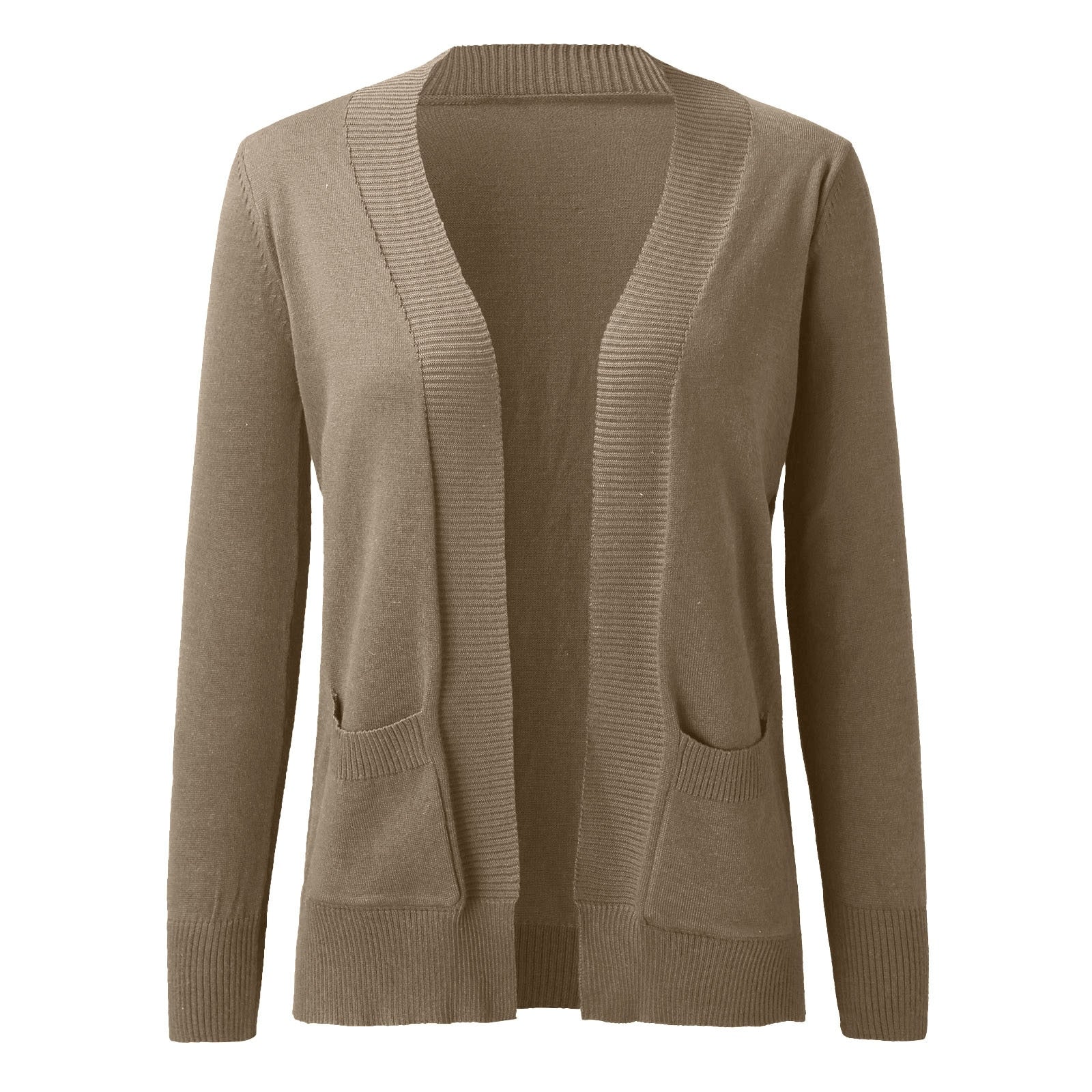 Lightweight Open Front Cardigan Sweater With Pockets - Fashion Damsel