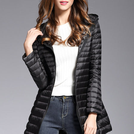Padded Hooded Long Jacket Overcoat - Fashion Damsel
