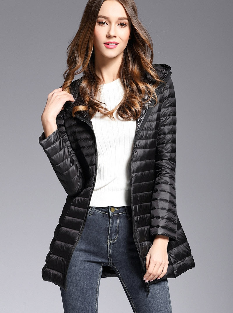 Padded Hooded Long Jacket Overcoat - Fashion Damsel