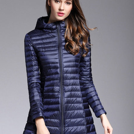 Padded Hooded Long Jacket Overcoat - Fashion Damsel